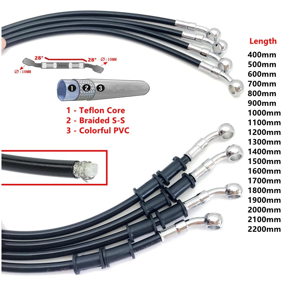 Manufacturers supply 3.2*7.5mm motorcycle disc brake nylon inner core high temperature explosion-proof high pressure brake hose