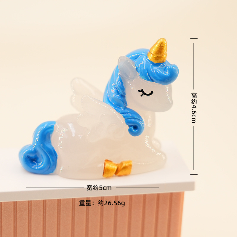 06 luminous unicorn kneeling posture-blue