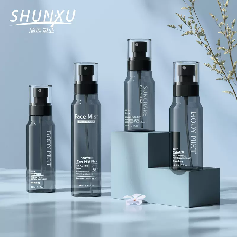 ขวดสเปรย์แต่งหน้าสีดำ ขนาด 100 มล. 150 มล. 200 มล. ขวดสเปรย์พลาสติกสำหรับสัตว์เลี้ยง ขวดสเปรย์ละอองละเอียด ขวดสเปรย์ฆ่าเชื้อ