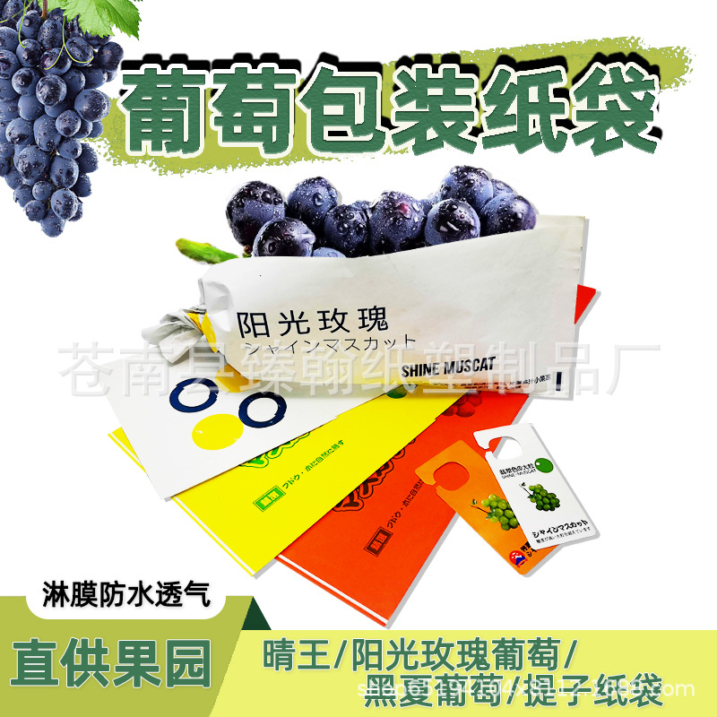提子包装纸袋一次性晴王纸袋淋膜透气阳光玫瑰纸袋套装夏黑葡萄
