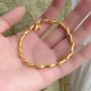Shajin Zhoujia Inheritance Bamboo Bracelet Bracelet Copper Gold Plated Three-layer Electroplating Festival High-rise Women's Jewelry Wholesale