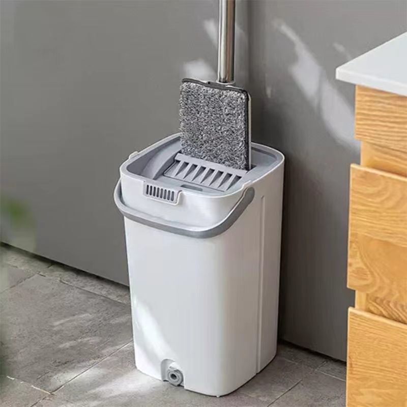 Scratch-Free, Hands-Free, Quick Dehydration, Thickened Lazy Mop for Home Use in Living Room and Bedroom, Rotating Dry and Wet Flat Mop
