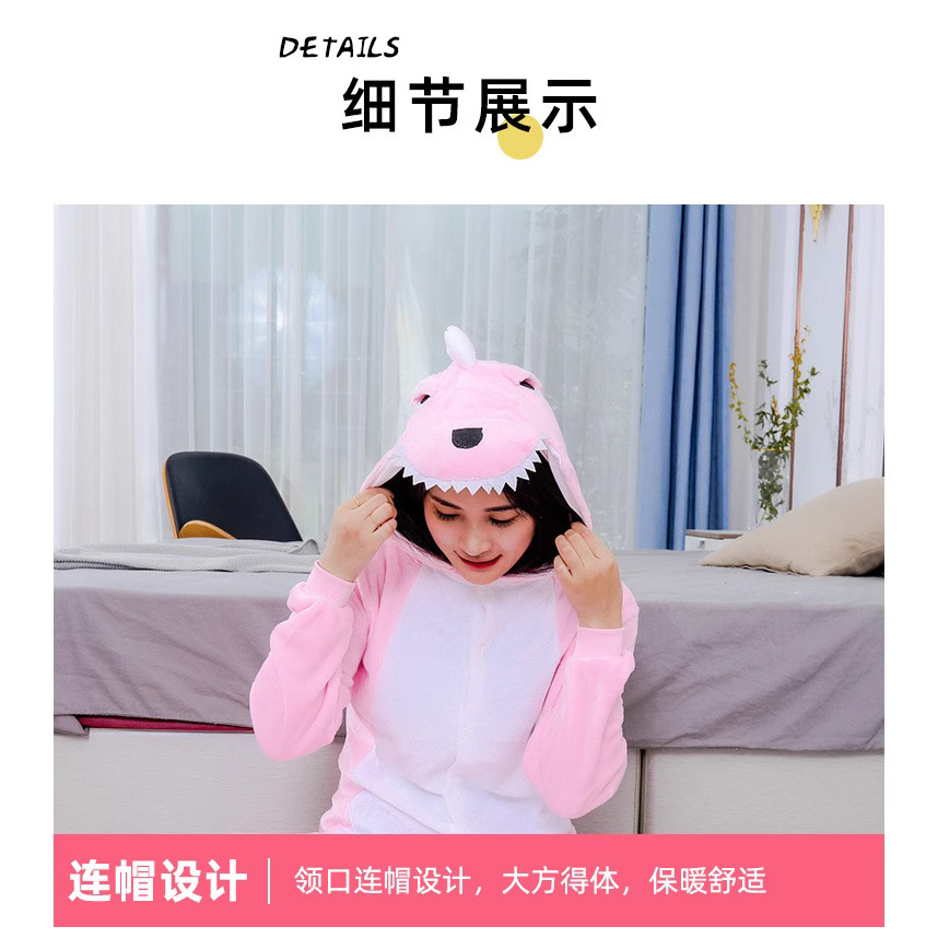 Otoño e invierno de dibujos animados de una sola pieza animal ropa de casa padre-hijo dinosaurio franela rendimiento ocio hogar entrega de una sola pieza al por mayor