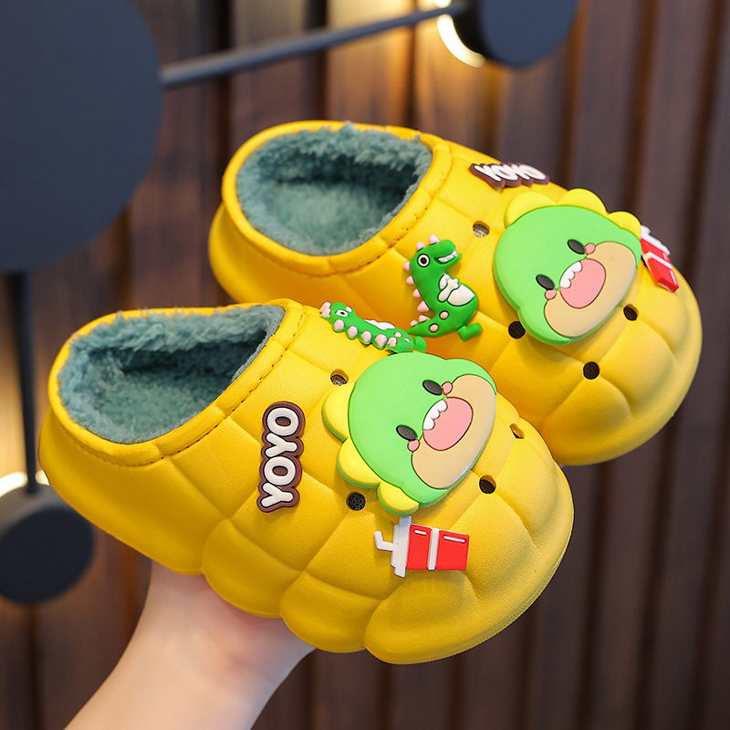 Zapatillas de algodón para niños de invierno niños y niñas cálido forro polar impermeable antideslizante bebé 1-3 años 2 zapatillas de felpa para bebés