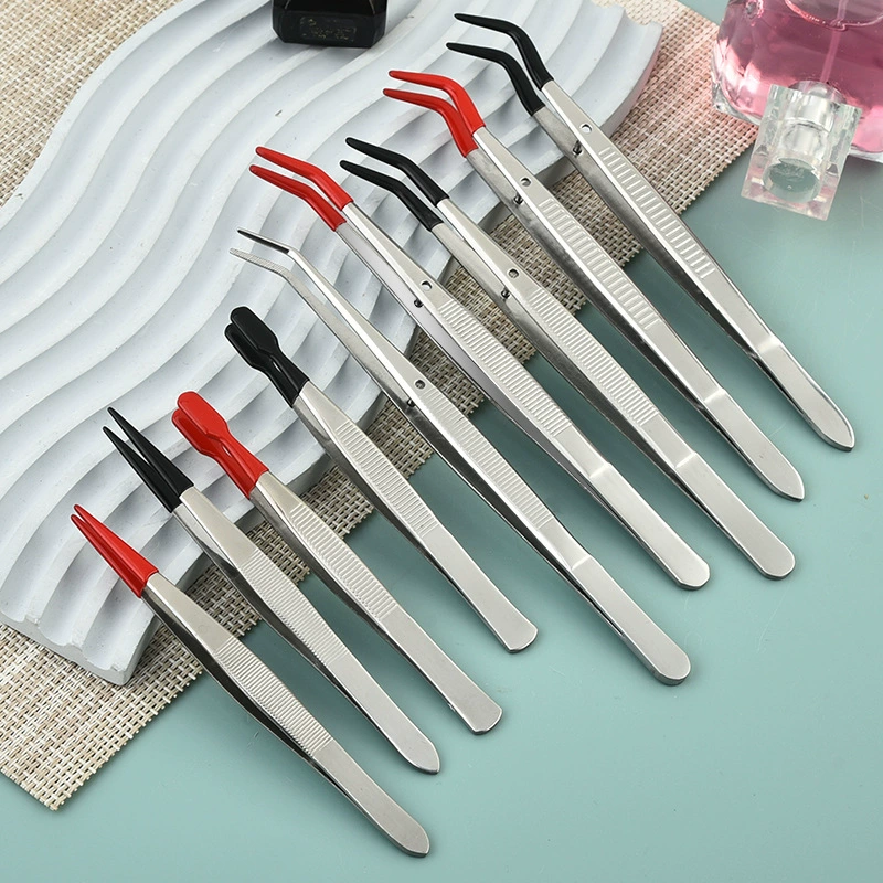 Медицинские пинцеты из нержавеющей стали для наращивания ресниц, пинцеты с изогнутым кончиком, пинцеты для бровей с круглым кончиком, пинцеты для вытягивания волосков, пинцеты с заостренным кончиком для коррекции бровей, косметические инструменты