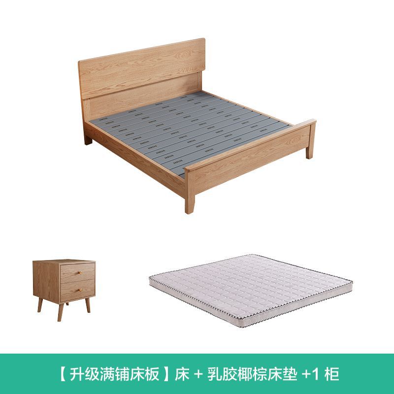 Cama de madera sólida de cera blanca de Fanyi 1.8m cama doble cama principal 1.2m 1.35m 1.5m simple cama de almacenamiento