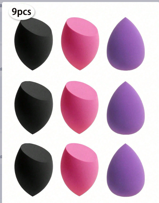 Conjunto de huevos de maquillaje transfronterizo super suave sin polvo de cosméticos almohadilla de aire polvo de doble uso esponja desechable