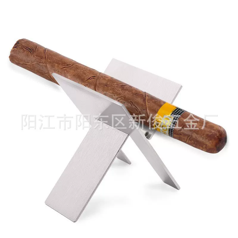 厂家现货 银色雪茄烟托架 不锈钢雪茄架 便携式折叠雪茄烟架