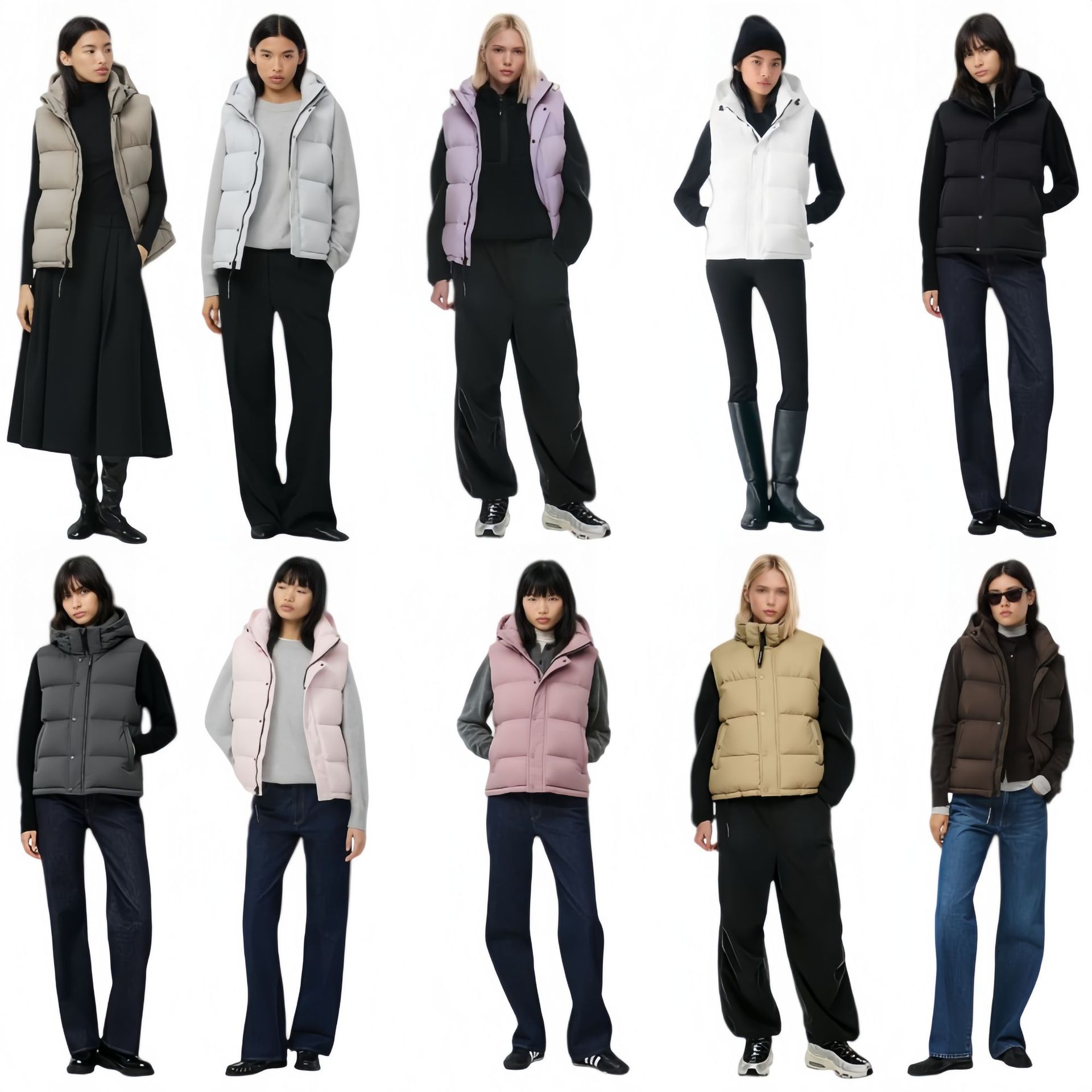Aritzia Canadian down frosted winter vest, lightweight and stylish, unisex.