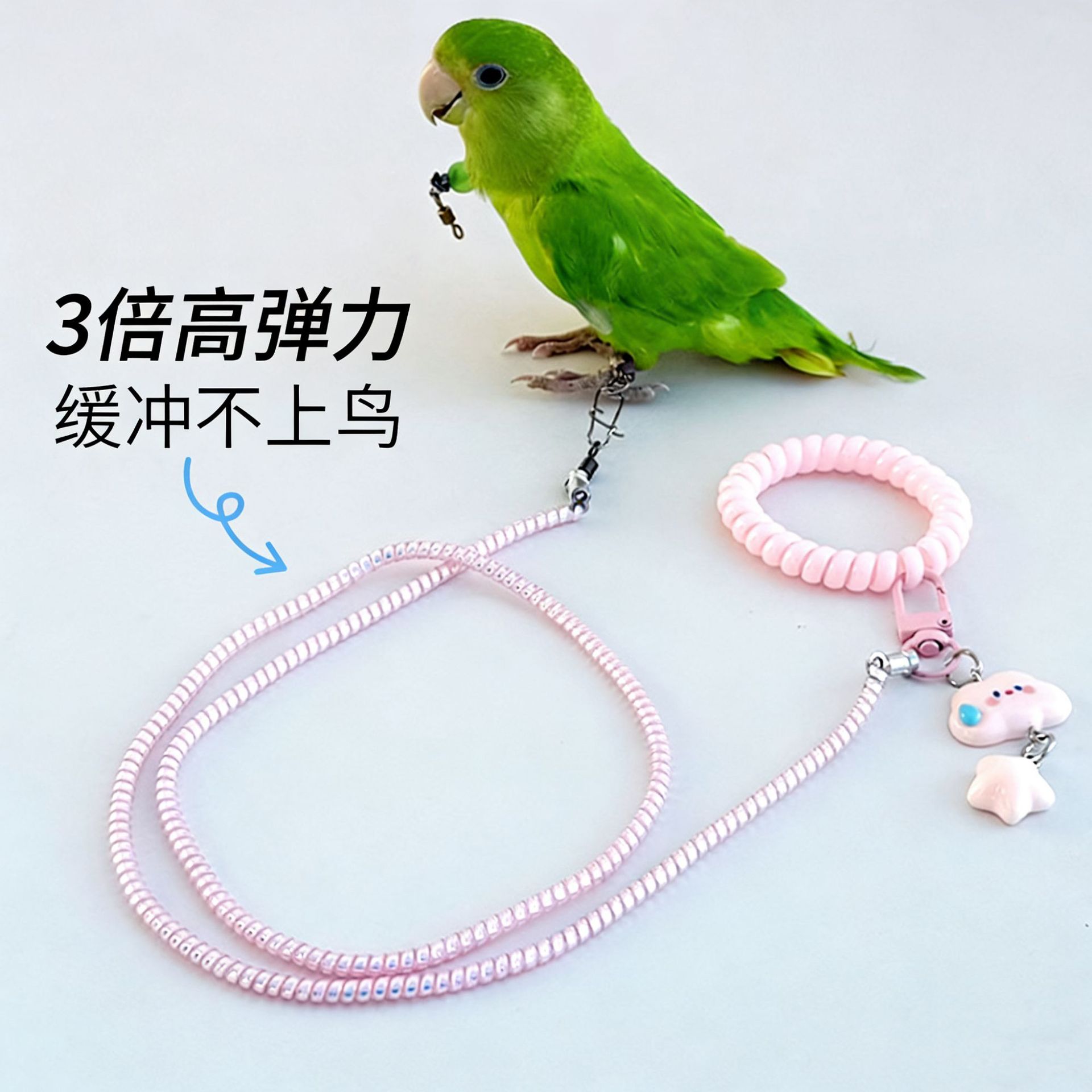 鹦鹉放飞绳不伤脚超轻训练绳虎皮玄凤脚环脚链遛鸟外出牵引绳