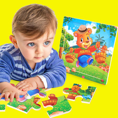 Wooden 16-piece Cartoon Cognitive Puzzle Toddler Baby Early Education Puzzle Puzzle Source Street Stall Hot Selling
