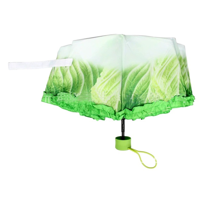 30% Fold Creative Umbrella Cabbage Umbrella UV Resistant Small Fresh Design Ultra Light Folding Umbrella Photo Fashion Beautiful Umbrella