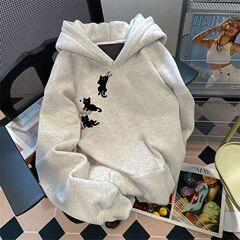 2025新款连帽卫衣加绒加厚外套男女款秋季情侣装宽松休闲套头上衣