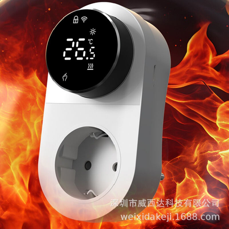 Tuya Wifi Touch Led Digital Display Smart Temperature Control Switch Boiler Thermostat Water Floor Heating Control Temperature Control Socket