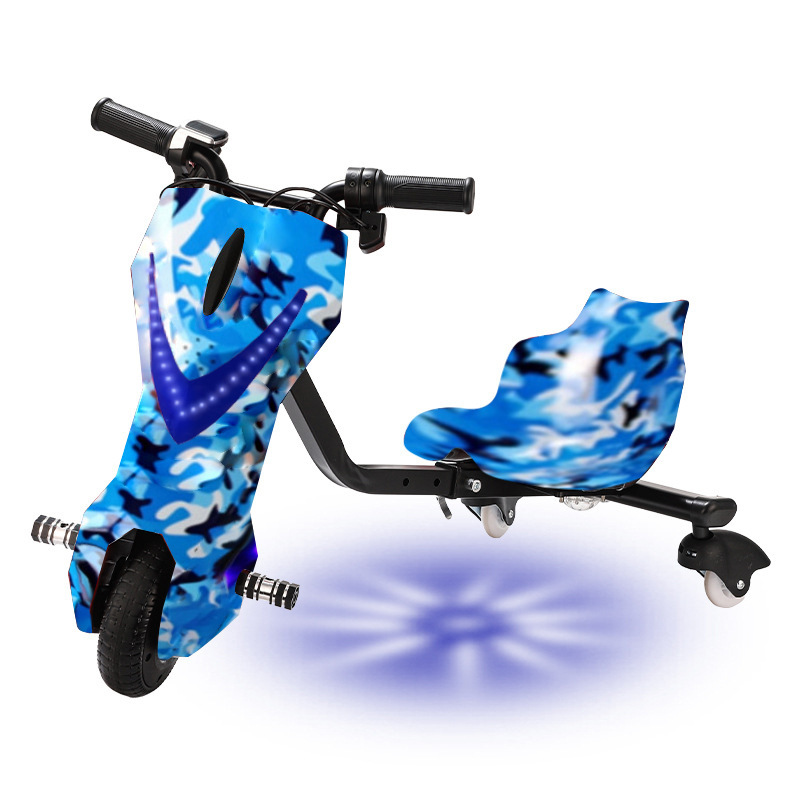 vehículo de deriva de tres ruedas, scooter eléctrico luminoso para niños, vehículo de juguete de cola de rotación, vehículo de equilibrio de alta potencia inteligente