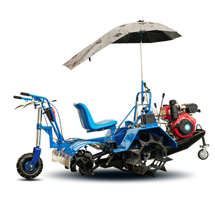 水田机耕船 乘坐式四驱打田机船式水田机旋耕机耕田机农用