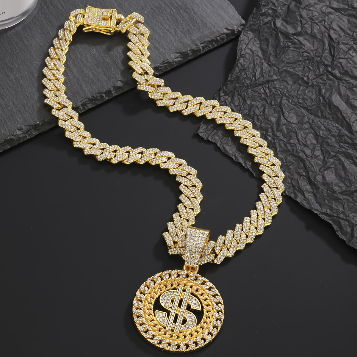 Collar colgante de dólar estadounidense con personalidad de estilo hip-hop transfronterizo europeo y americano
