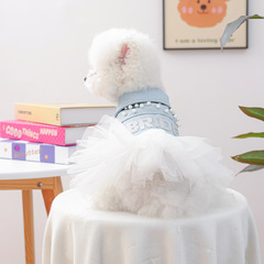 宠物衣服秋冬新款小型犬幼犬快乐狗猫保暖舒适甜美新娘牛仔裙