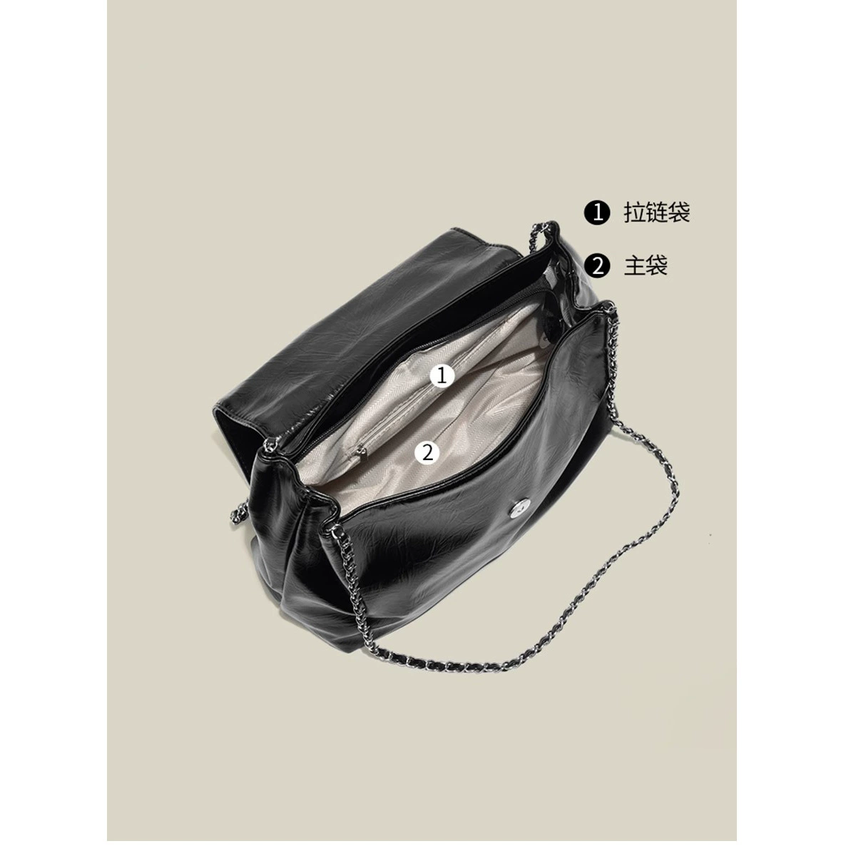 Underarm bag, capacious handheld one-shoulder bag, high-quality style