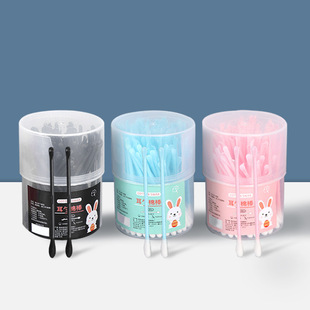 Disposable Colorfulful Double-Headed Cotton Swabs for Earwax Removal and Ear Spoon Cotton Swabs Boxed Household Cosmetic Cotton Swabs