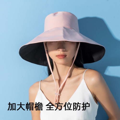 MEETSUNNY Japanese-style minimalist brim fisherman hat ice silk sunshade outdoor UV protection sun hat