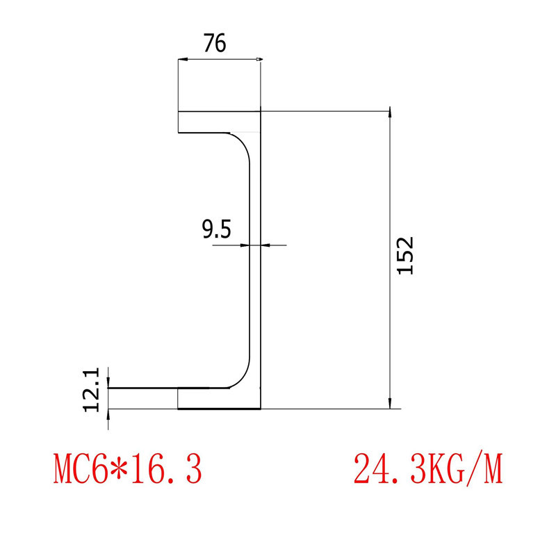 美标槽钢MC6x16.3莱钢生产批发零售价格