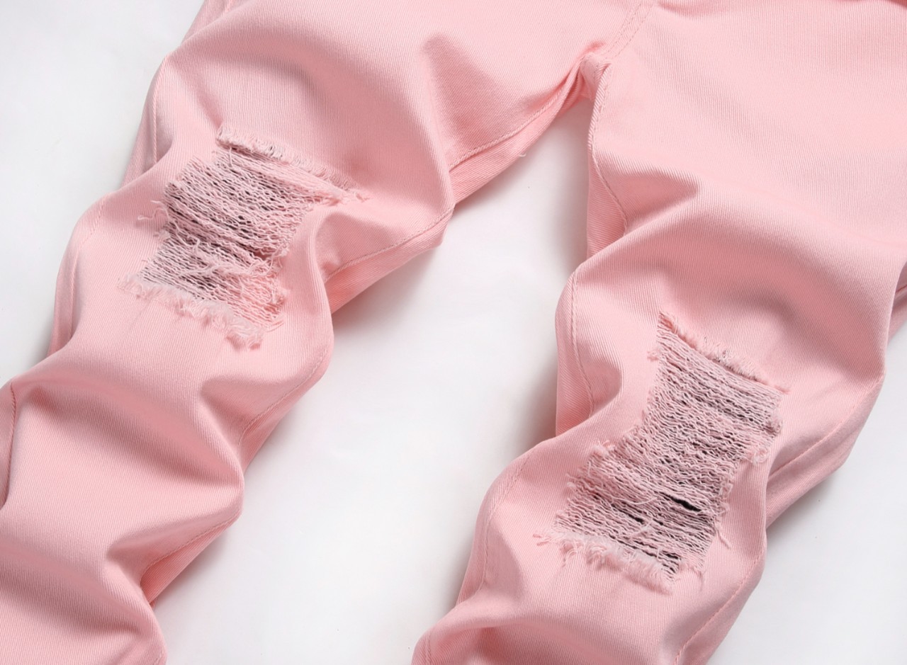Junge Rosa Spezielle Versorgung Europäischen Und Amerikanischen Jungen Kinder Kleidung Gerade-Bein Zerrissene Jeans_voghion.com