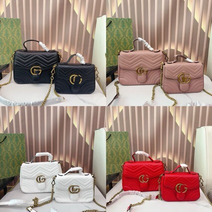 Cross-Border Gucci Gg Women's Bag Marmont Series Small Shoulder Bag Cloud Bag Single Shoulder Crossbody Bag Quilted Chain Bag Cross-Border Gucci Gg Women's Bag Marmont Series Small Shoulder Bag Cloud Bag Single Shoulder Crossbody Bag Quilted Chain Bag