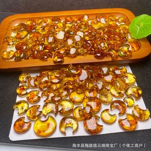 Natural Amber Flower Amber Star Accessories Moon Jewelry DIY Accessories for Men and Women Live Broadcast Small Manufacturers Geometric Shape