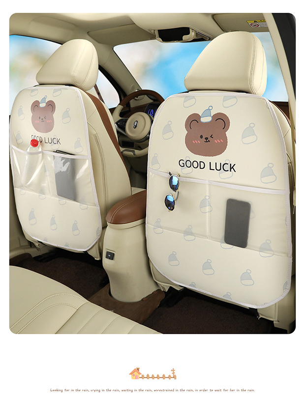 Car Seat Back Anti-Kick Pad, Kidsren's Cartoon Protective Pad, Anti-Dirty Protective Pad for Interior Use, Rear Anti-Kick Pad