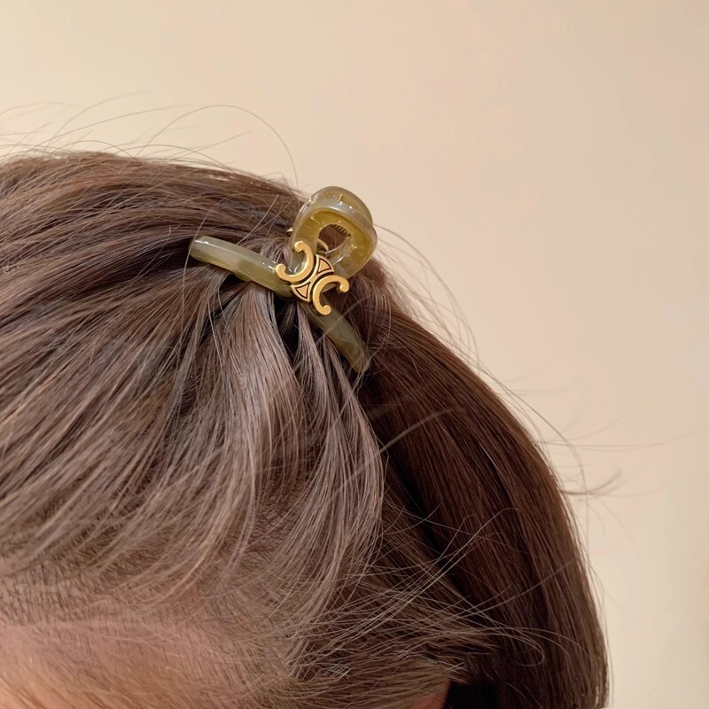 Korean style simple elegant elegant style small size grab clip ancient gold mark Jelly Green Brown black Xiao Liu Haifa scratch