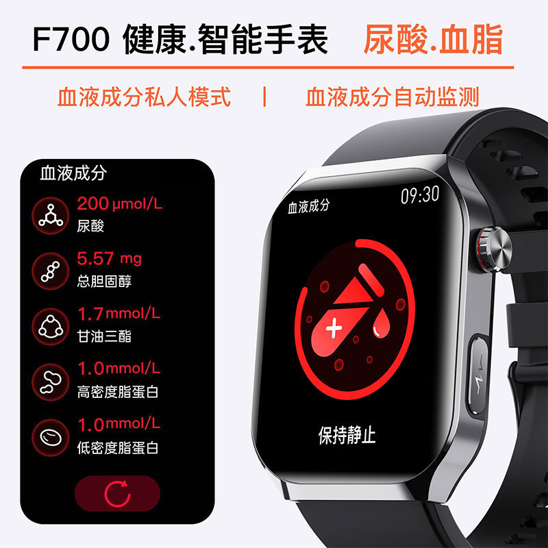 クロスボーダーF700スマート腕時計血糖血圧心拍数ECGマイクロ健康診断SOS転倒ビジネススポーツ腕時計|undefined
