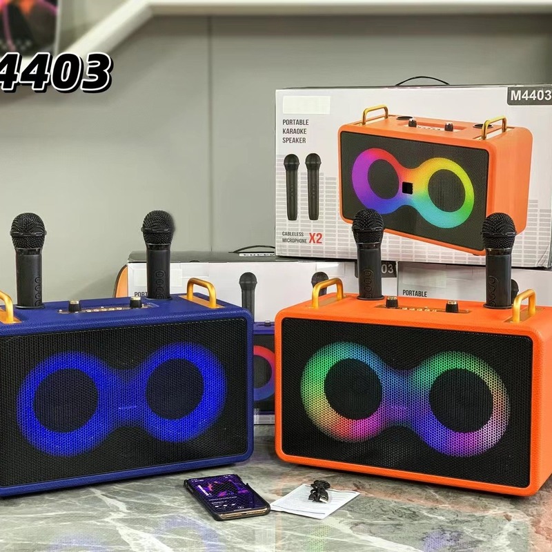 新型ダブル4インチ高級皮質k歌宝無線マイクbluetoothスピーカー屋外ポータブル大出力音響|undefined
