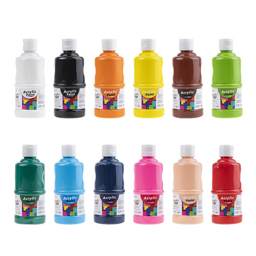 Boyixuan large capacity 250/500ml environmentally friendly indoor and outdoor wall painting professional art hand-painted bottled acrylic paint