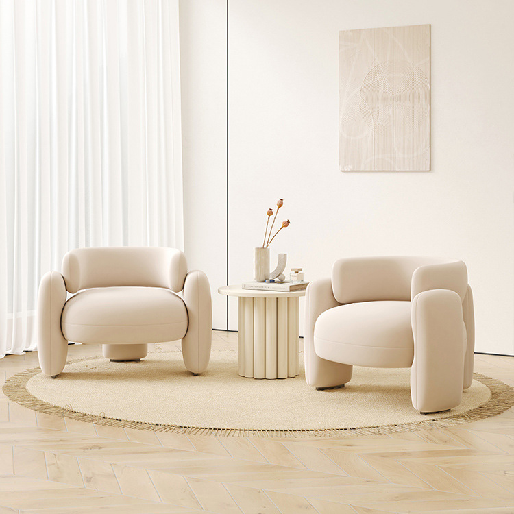 Dessert Shop Cafe Internet Celebrity One Table Two Chairs Small Apartment Home Use Balcony Study Single Sofa Cream Style Single Chair