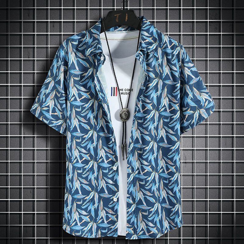Hawaii Holiday ropa de playa traje casual de moda para hombres camisa de manga corta para hombres pantalones cortos sueltos ropa hermosa camisa floral