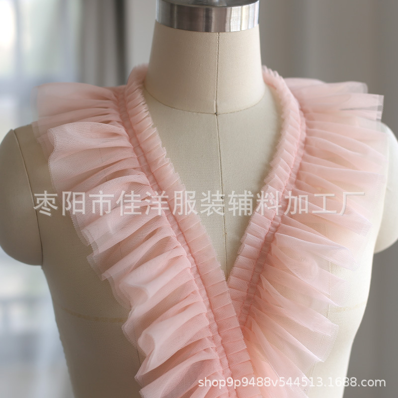 10cm幅2層網糸レース暗号化レース順シワレース布芸diyロリータスカートレース補助材料