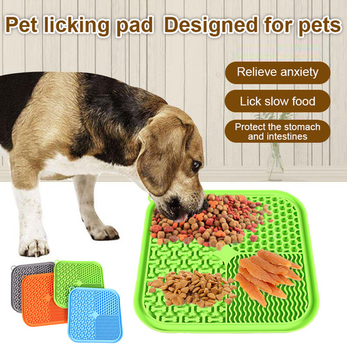 Amazon Cat Dog Slow Feeding Mat, Pet Universal Eating Utensil, Silicone Non-Slip suction mat for slow feeder