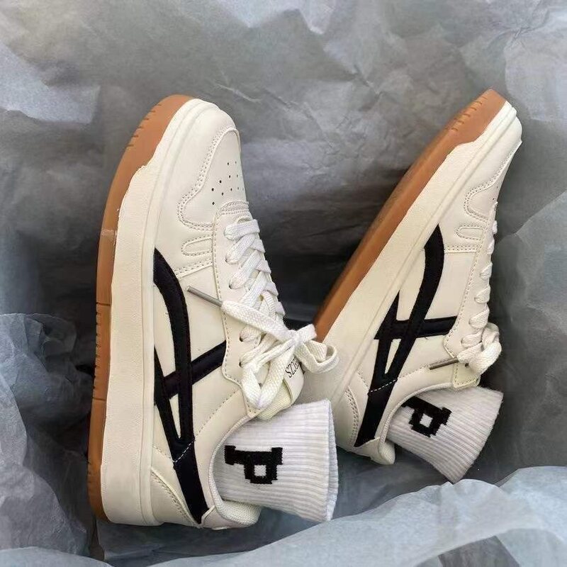 Vintage Cream-Colored Women's Sneakers, Trendy 2025 New Niche German Training Shoes, Thick-Soled Versatile Casual Sneakers Vintage Cream-Colored Women's Sneakers, Trendy 2025 New Niche German Training Shoes, Thick-Soled Versatile Casual Sneakers