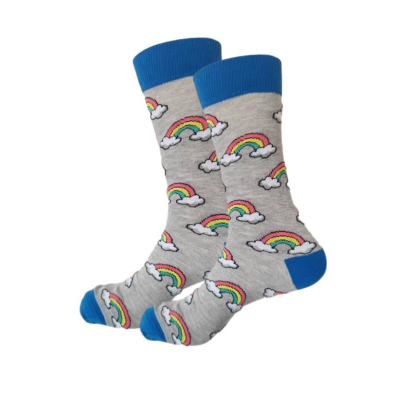 50g Weight Socks Classification Socks Lingerie Type Cotton Fabric Type A Pair Quantity Holiday, Daily Occasion Non-Slip Function Color Block, Landscape Pattern All Seasons Season Women's Gender Printing Design Simple Style, Classic Style Style Women's Simple Style Classic Style Color Block Landscape Cotton Printing Crew Socks A Pair 12
