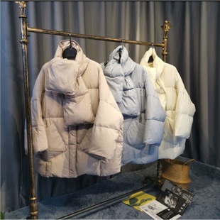 2022 Autumn and Winter New Dongda Women's Korean Style Loose Collarless Bread Jacket Scarf Down Jacket Large Size Trendy Coat