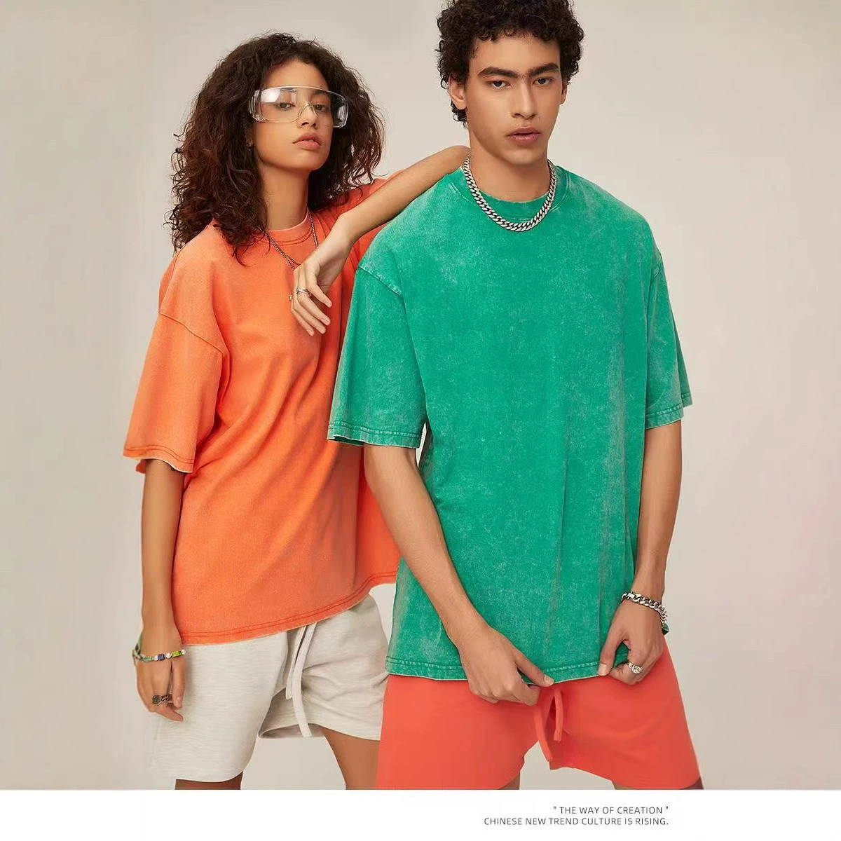 Трансграничные тяжелые американские старые ретро вымытые футболки с короткими рукавами 270g мужской сплошной цвет с короткими рукавами мужской прилив