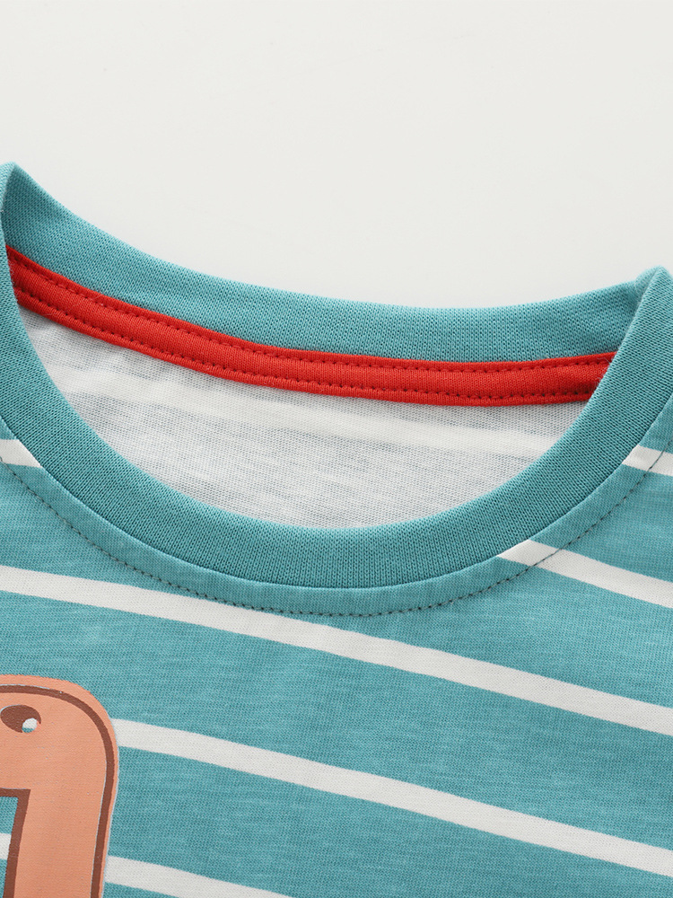 Malwee transfronterizo niños estriados ropa de hogar otoño y invierno nuevo cuello redondo manga larga set de niños europeos y estadounidenses ropa de niños
