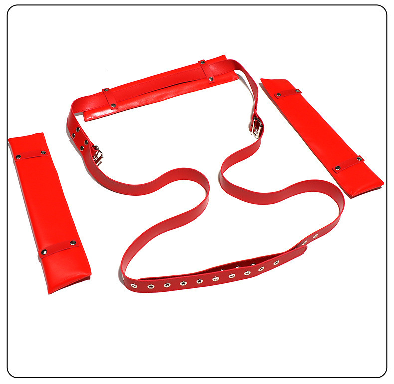 Split Leg Bondage Belt with Handcuffs and Nipple Clamps for Couples — detail image 18