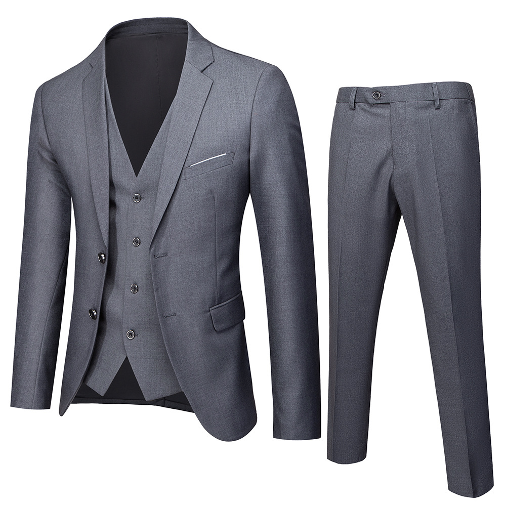 Traje de hombre traje de tres piezas de negocios profesional traje formal de los hombres de estilo coreano SLIM-Fit dama de honor novio vestido de novia