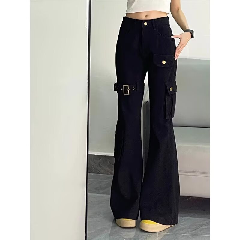 [Exclusively for Cross-Border Export] Personalized American Slim Design Strappy Pants High Street Retro Distressed Jeans for Men