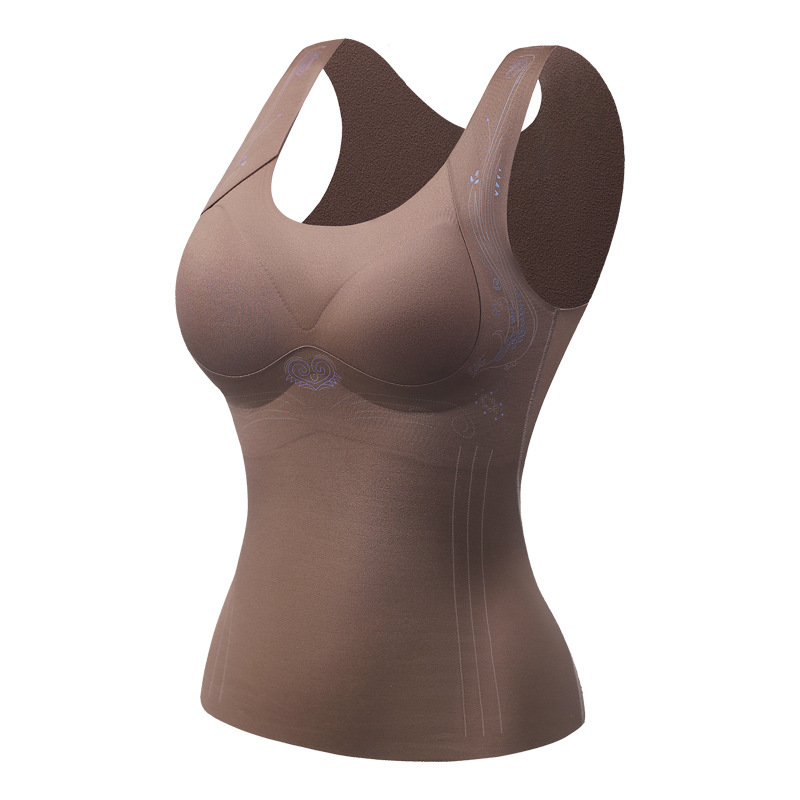 Original de alta calidad abrasión taza fija plástico calentamiento ropa interior más vello engrosado delgado impresión de la piel chaleco de belleza