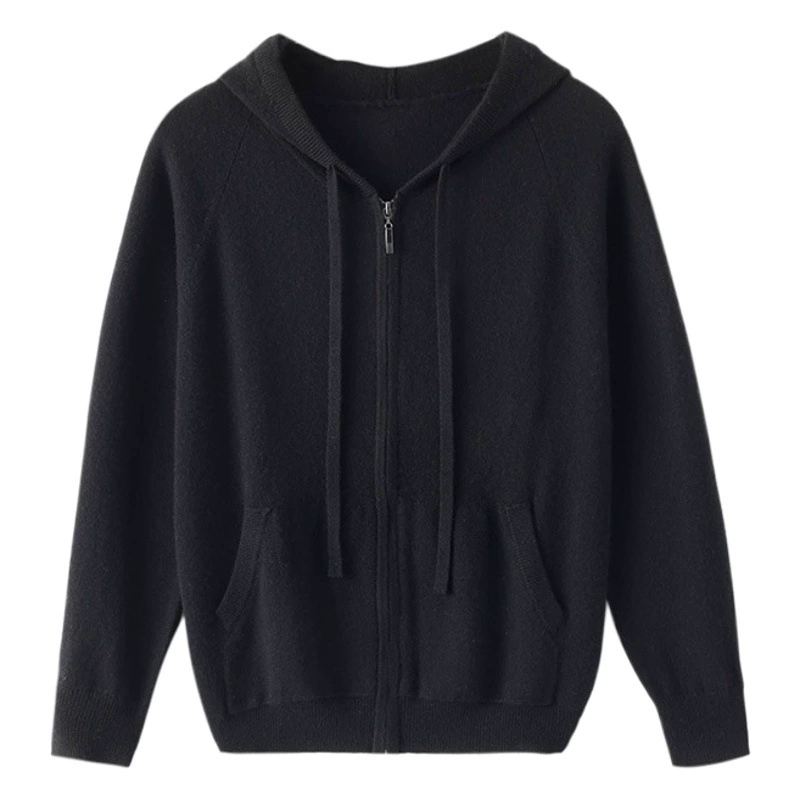 Осенне-зимний Повседневный свитер с капюшоном Чистая куртка % Hoodie Вязаный 23 Кашемировый кардиган на молнии 100 Молодых мужчин Тонкий