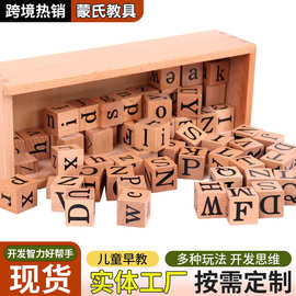 蒙台梭利教具木制字母积木儿童早教蒙氏教具拼音结构练习益智玩具