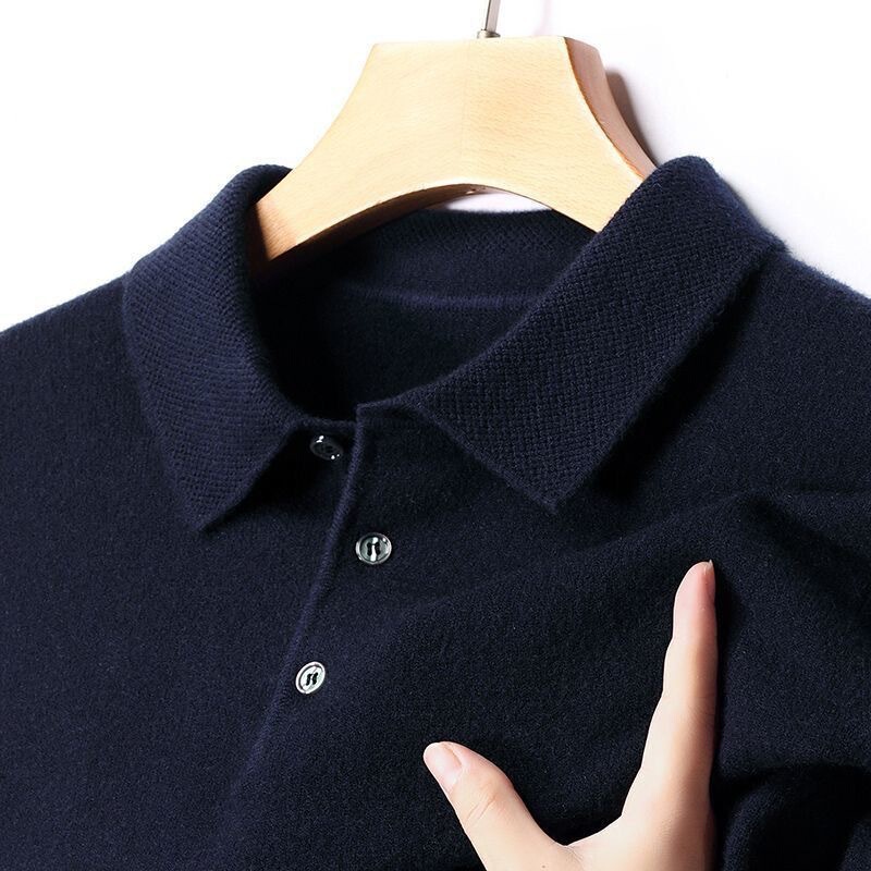 Brand 2025 Autumn/Winter New Knitted Wool Sweater for Men, High-End Casual Solid Color Sweater, Versatile Base Layer for Middle-Aged Dads Brand 2025 Autumn/Winter New Knitted Wool Sweater for Men, High-End Casual Solid Color Sweater, Versatile Base Layer for Middle-Aged Dads